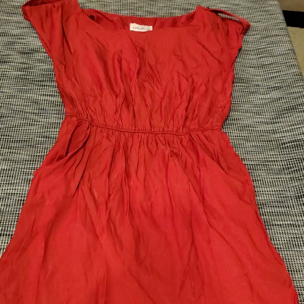 Epilogue RedScoop Neck Dress /pockets  M.     D